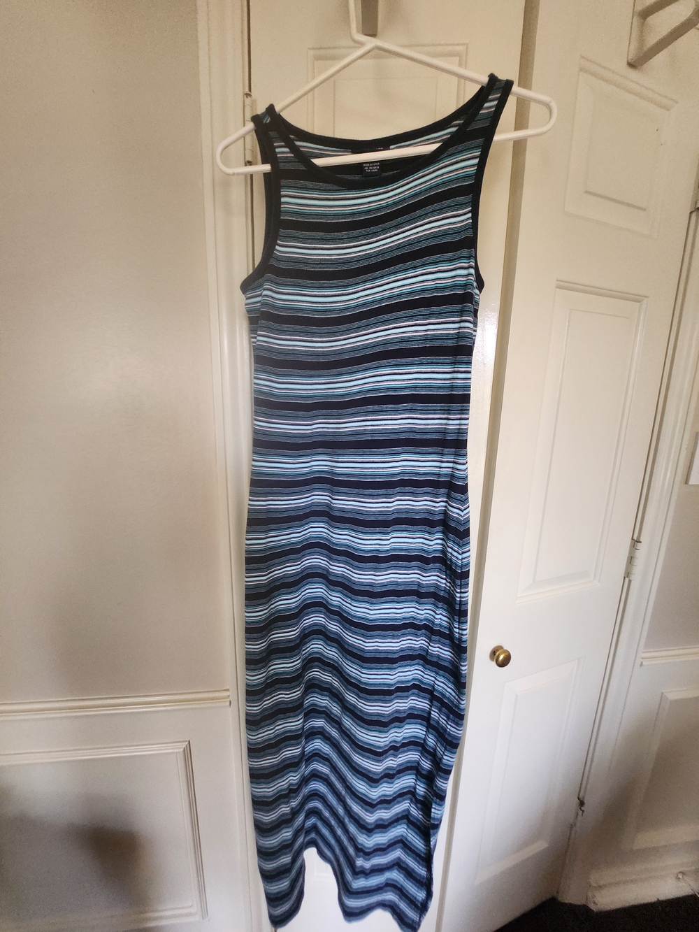 The Limited Striped Maxi Dress in Navy and Light Blue